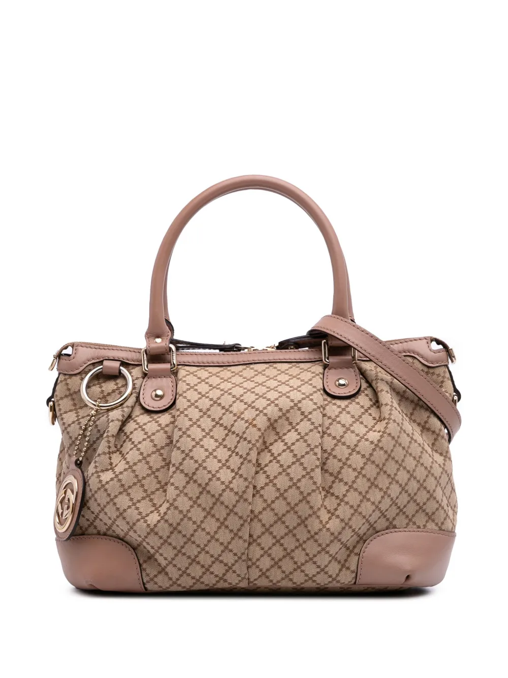 Gucci Pre-Owned 2016-2025 ディアマンテ キャンバス スーキー サッチェルバッグ - ブラウン Gucci Pre-Owned 2016-2025 ディアマンテ キャンバス スーキー サッチェルバッグ - ブラウン