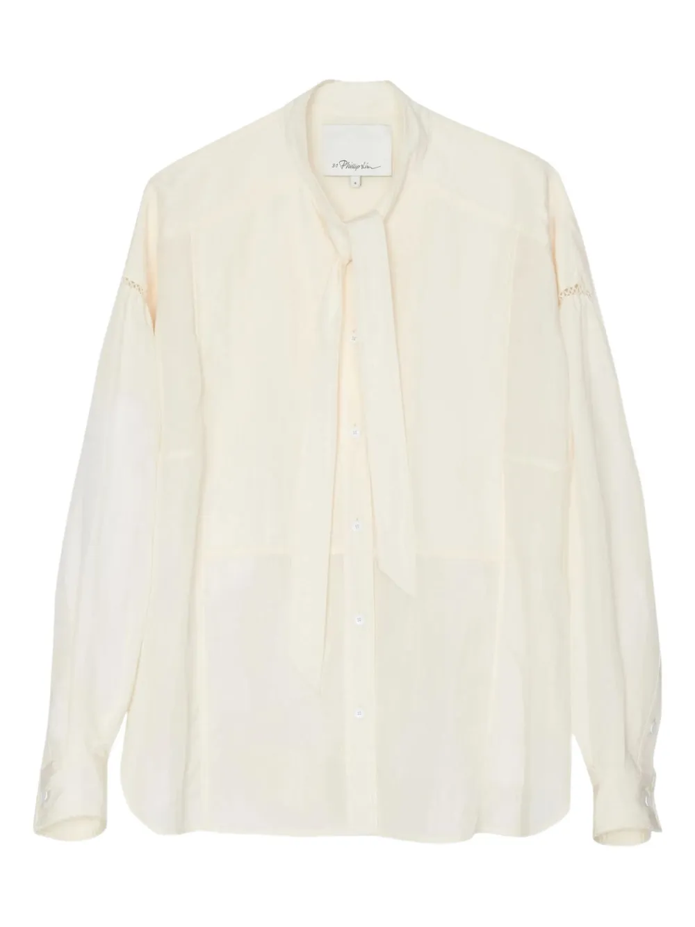 3.1 Phillip Lim tie-neck puff-sleeve shirt - ホワイト 3.1 Phillip Lim tie-neck puff-sleeve shirt - ホワイト