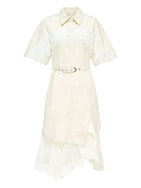 3.1 Phillip Lim lace-panel belted shirt dress
