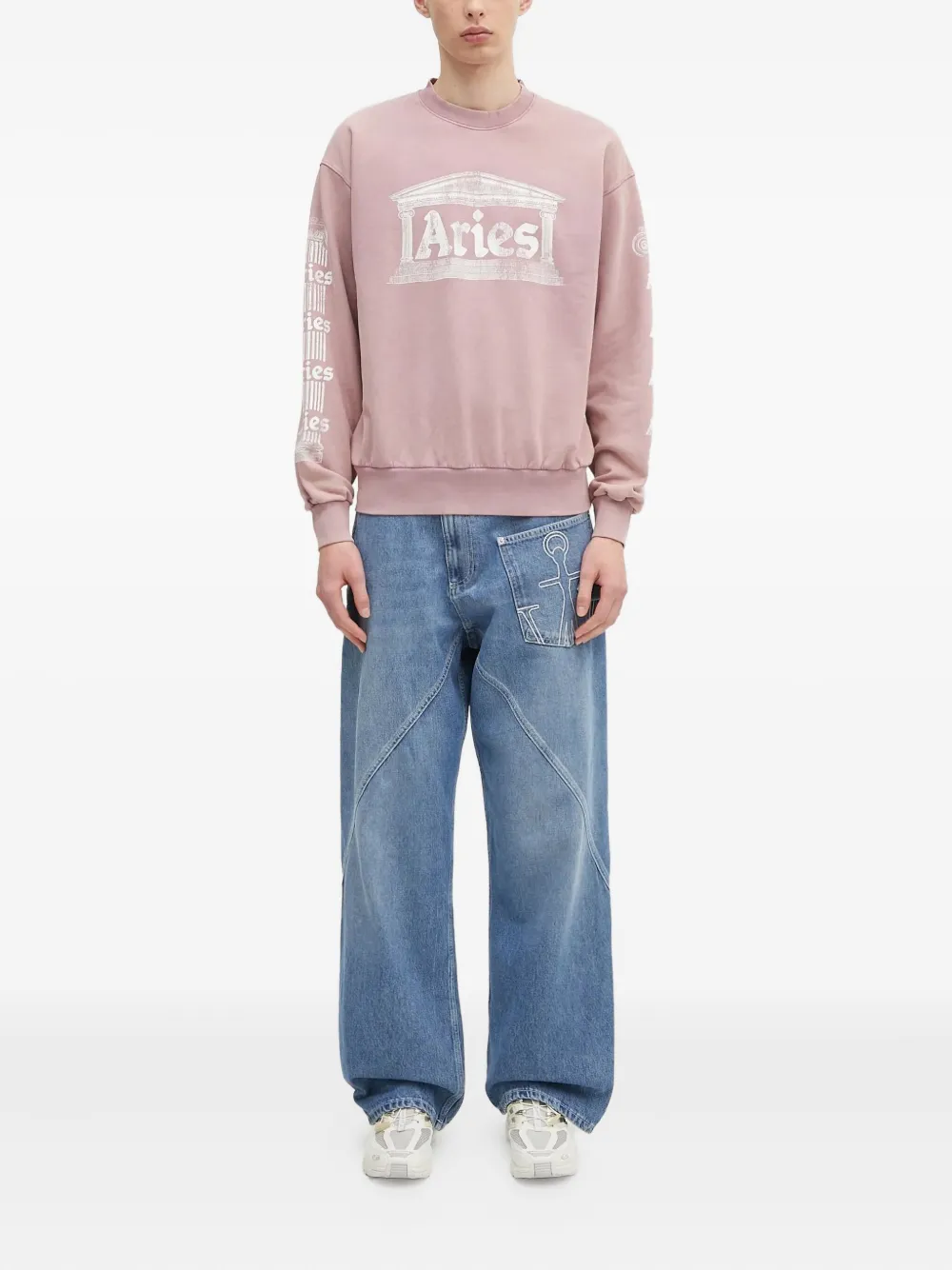 Aries temple-print sweatshirt Roze