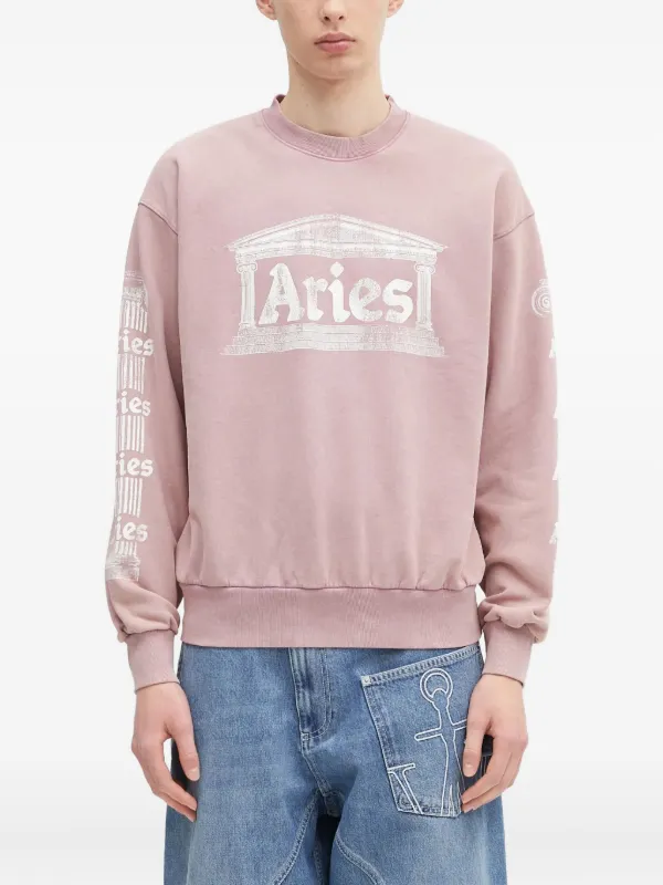 Aries temple-print Sweatshirt | Pink | FARFETCH ID