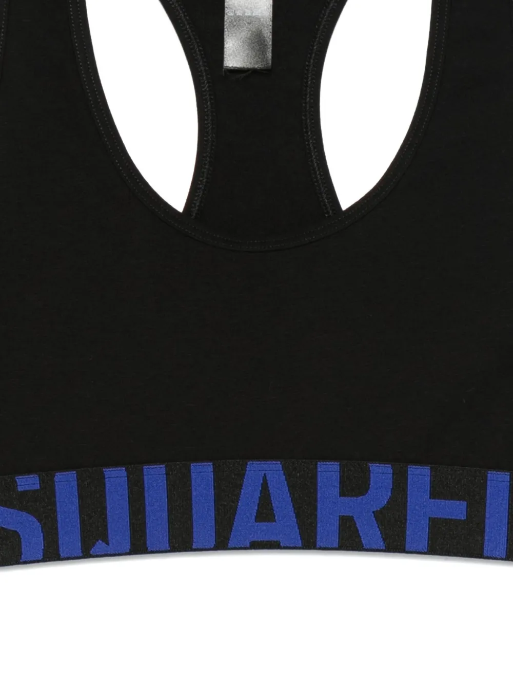 Dsquared2 Racer-back Logo-band Sports Bra In Black
