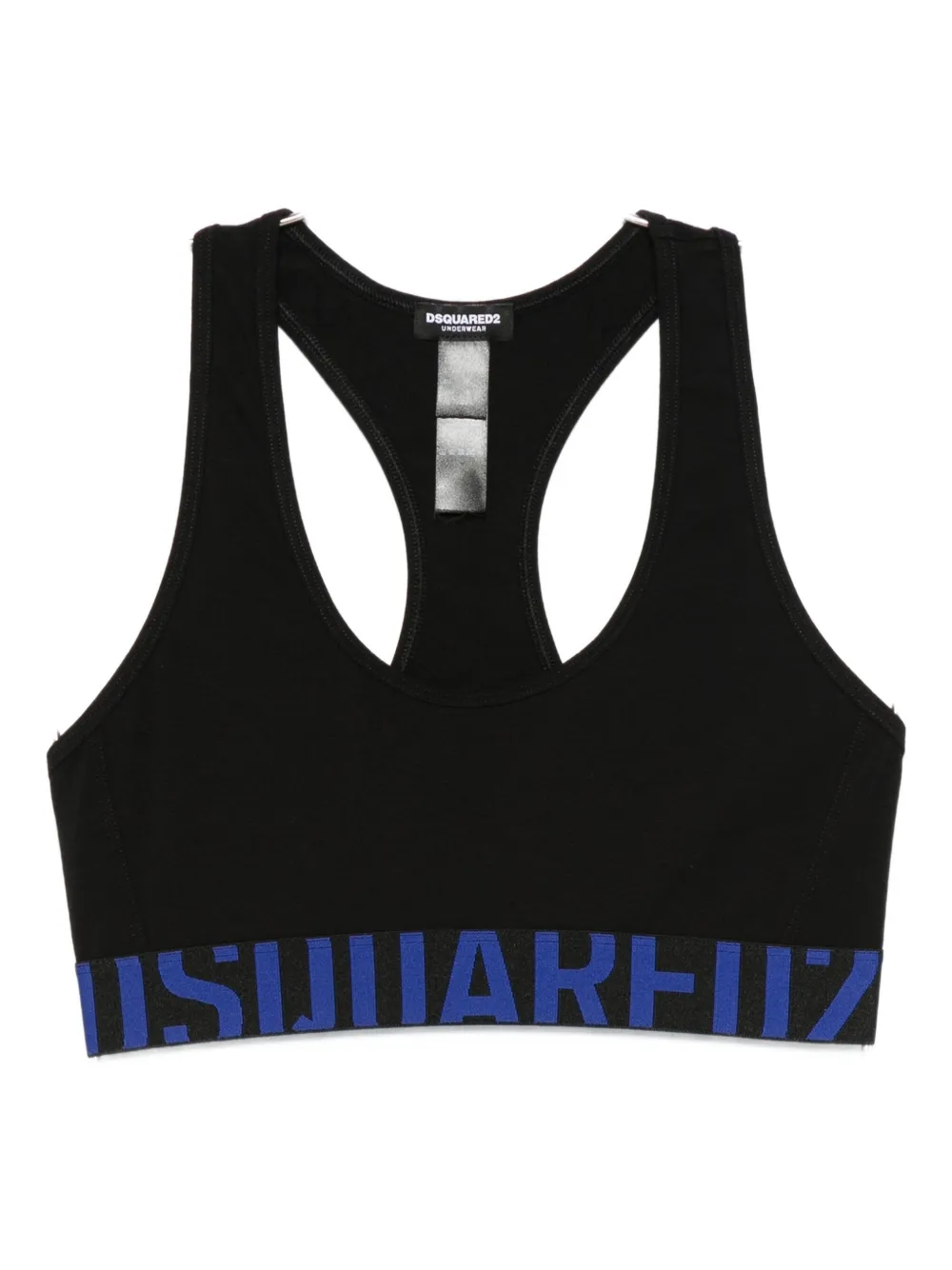 Dsquared2 Racer-back Logo-band Sports Bra In Black