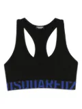 DSQUARED2 racer-back logo-band sports bra - Black
