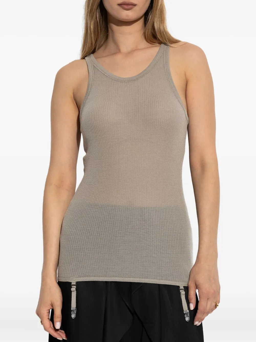 LEMAIRE ribbed suspender top Beige