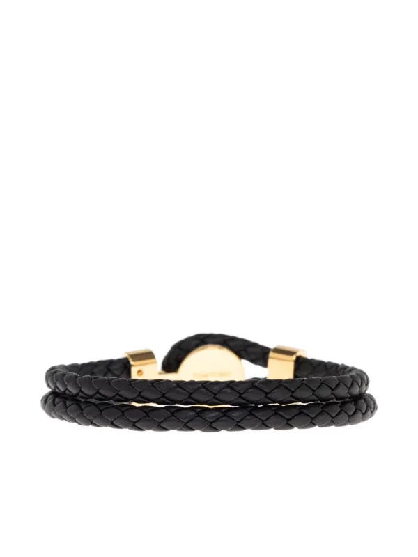TOM FORD braided-leather Bracelet | Black | FARFETCH