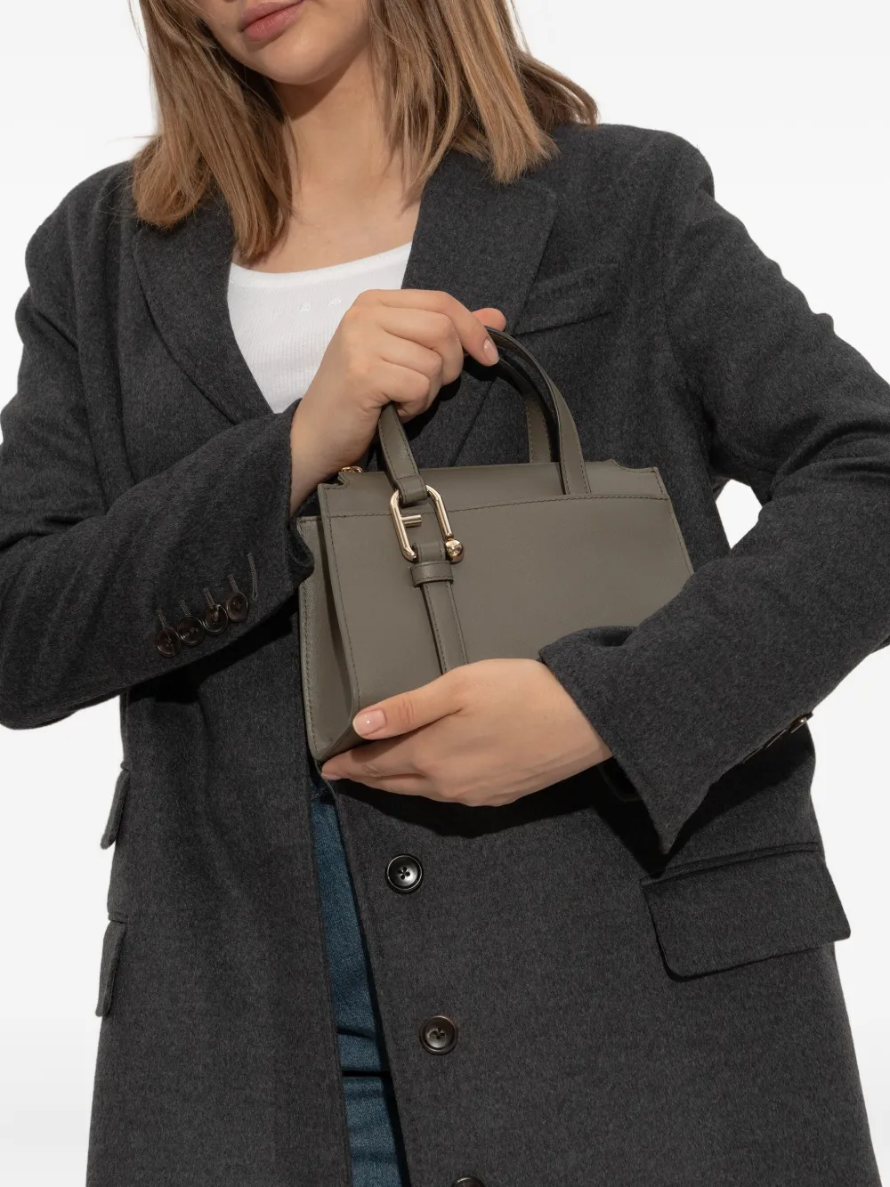 Furla Nuvola S leather tote bag Bruin