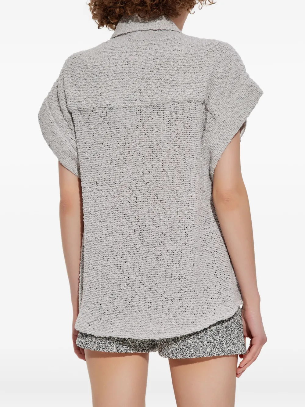 IRO Samyra textured button-fastening shirt Grijs