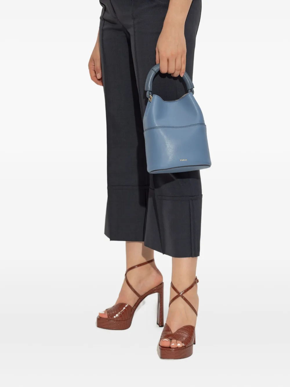 Furla Sfera leren shopper - Blauw