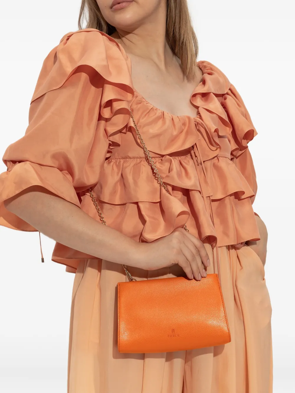 Furla My mini-schoudertas met ketting - Oranje