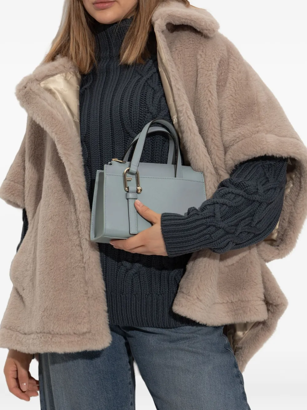 Furla Nuvola leather tote bag Blauw