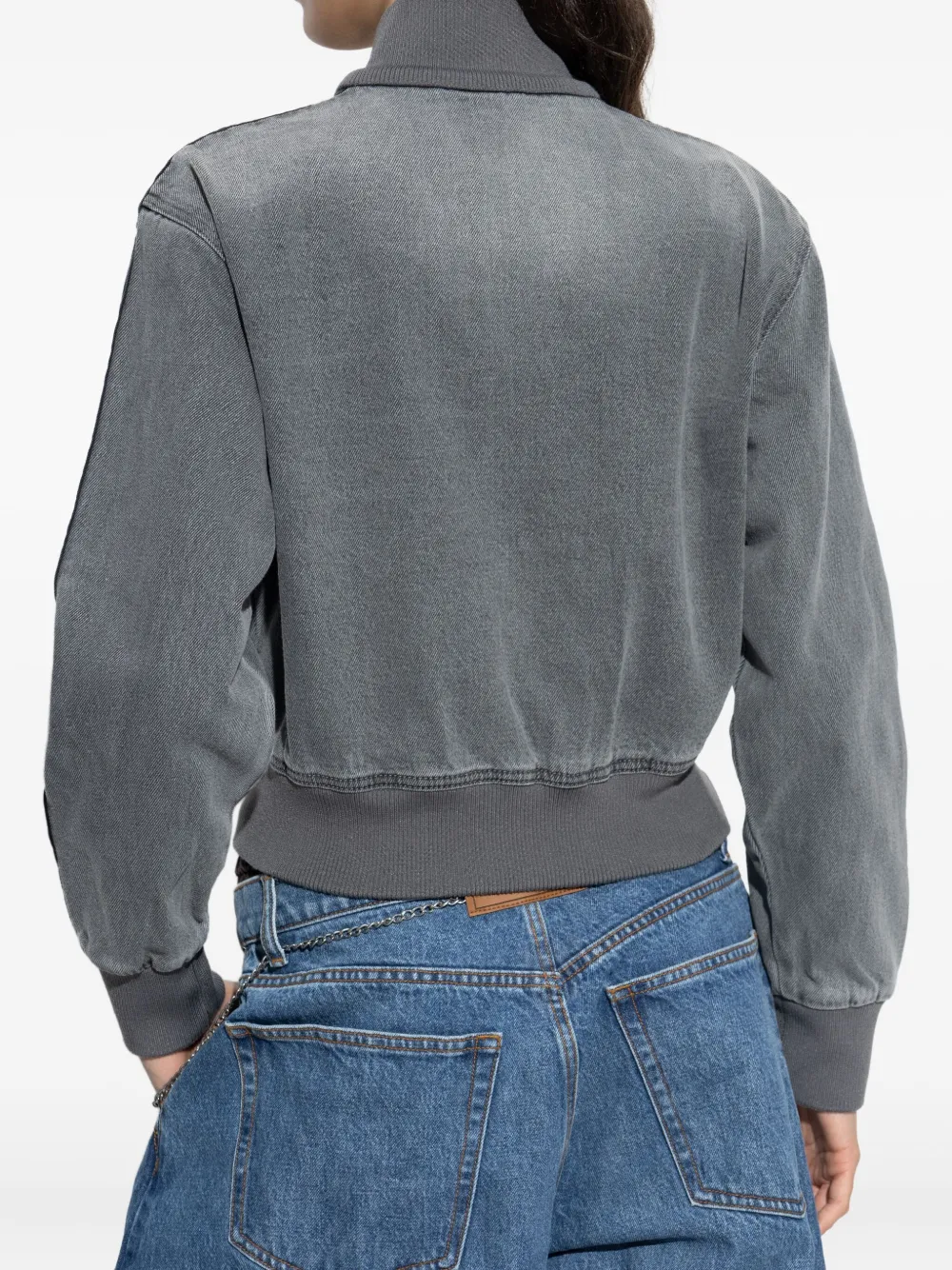 Adidas Originals 3-stripe Denim Jacket In Gray