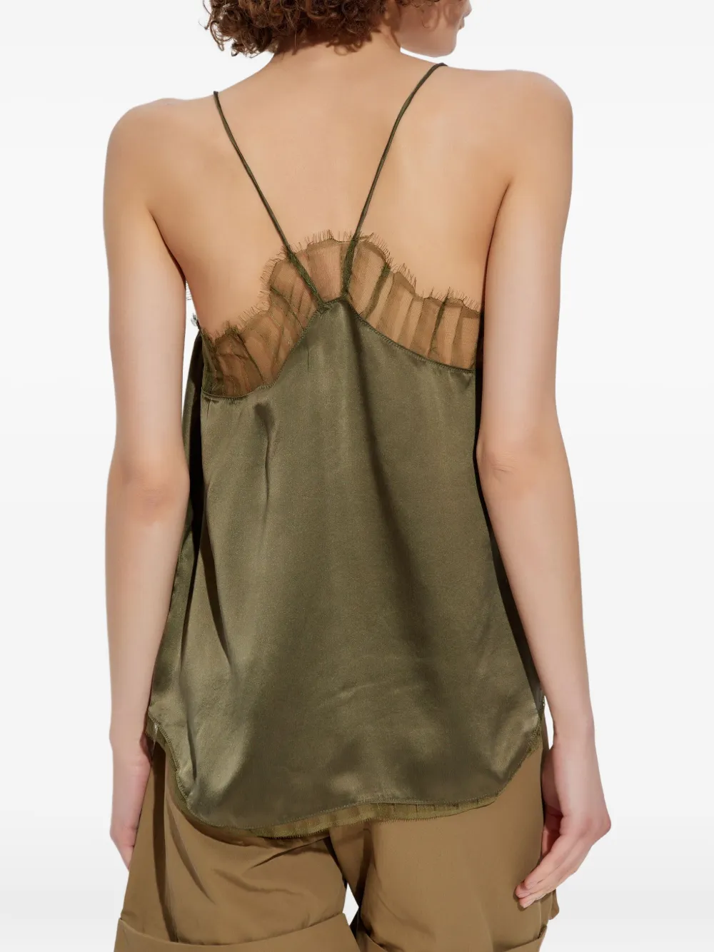 IRO Blouse met franje kant Groen