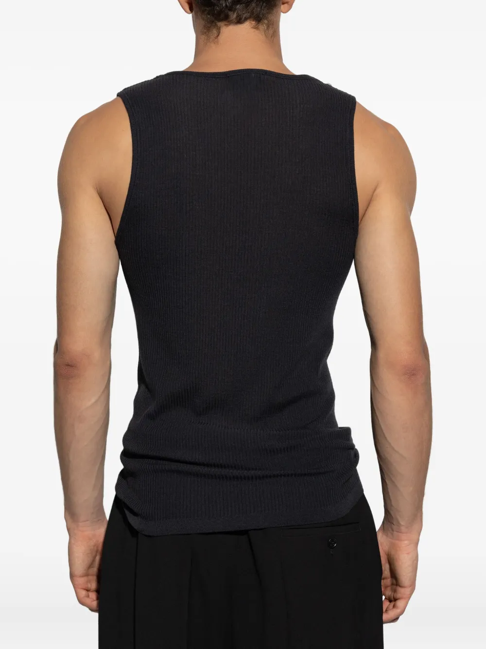 LEMAIRE ribbed wool tank top Zwart
