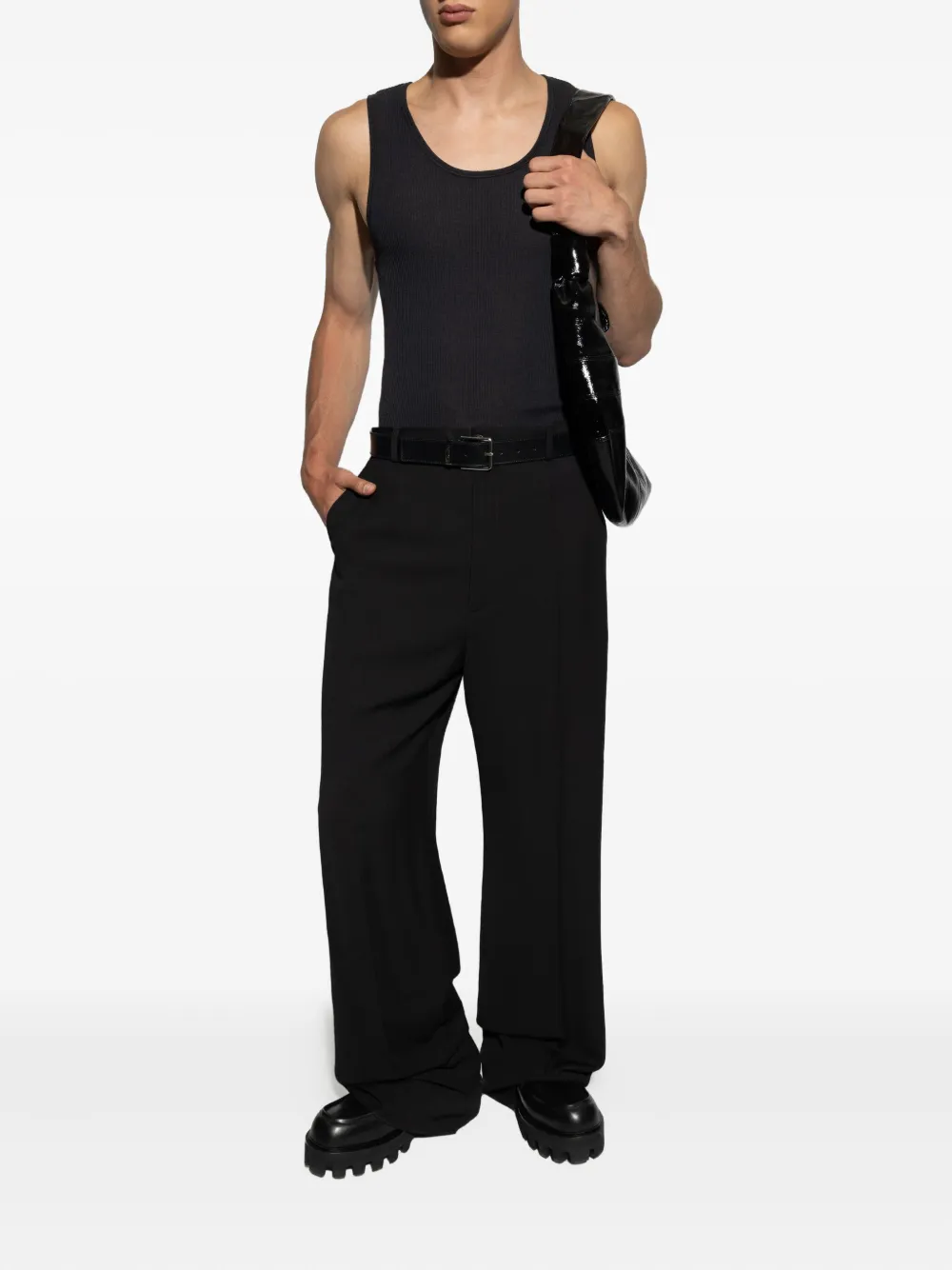 LEMAIRE ribbed wool tank top - Zwart