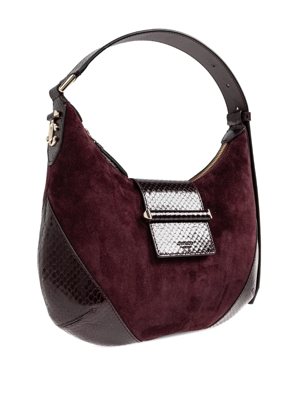 Jimmy Choo Suede Shoulder Bag In Burgundy