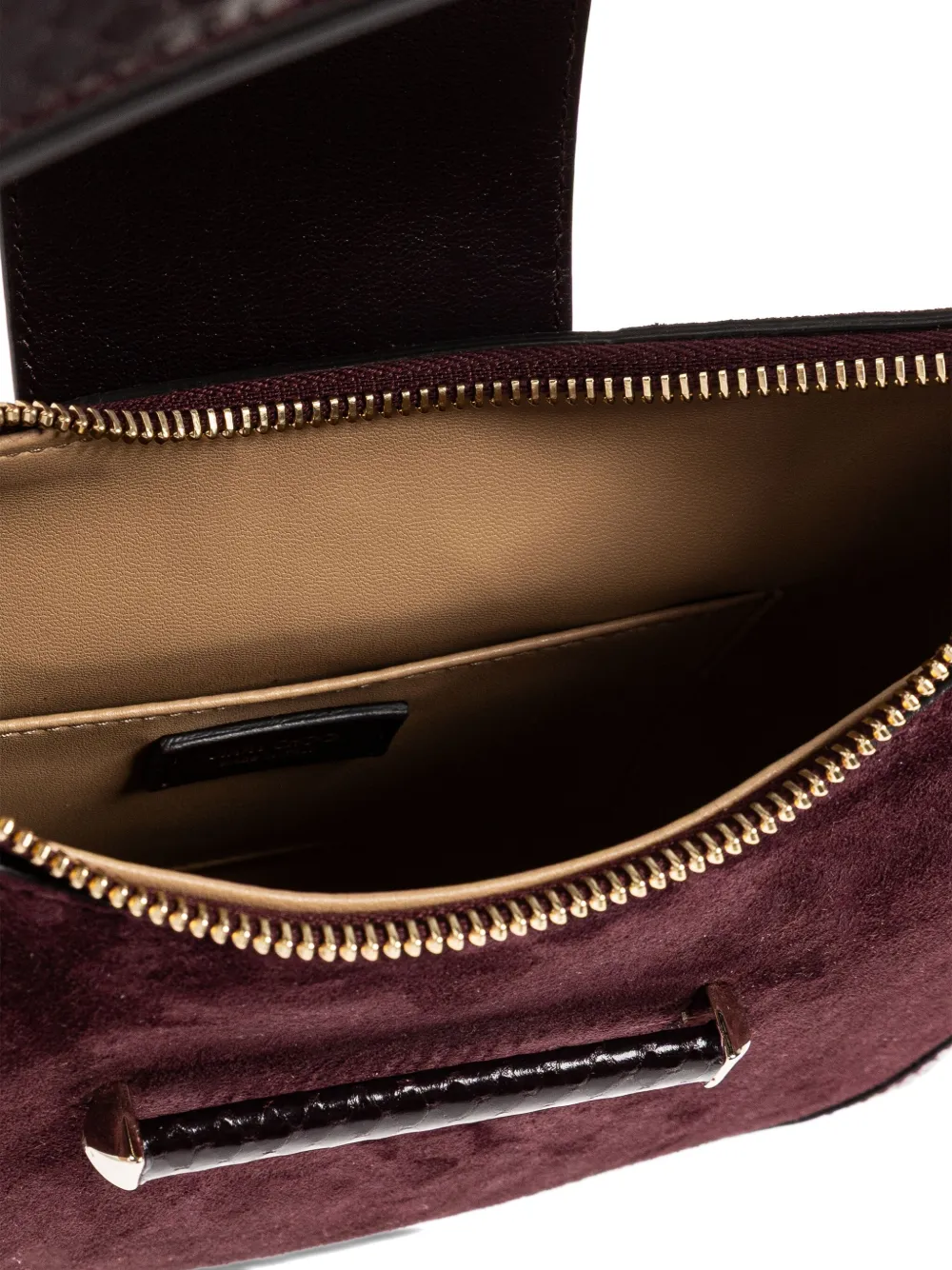 Jimmy Choo Suede Shoulder Bag In Burgundy