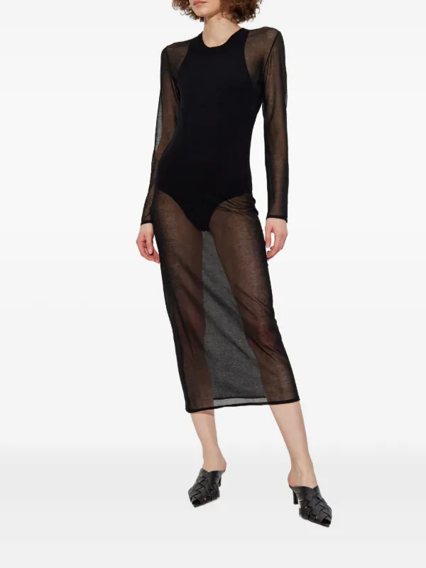 sheer paneled dress Joseph Ribkoff Black Sheer Panel Dress Style 223743