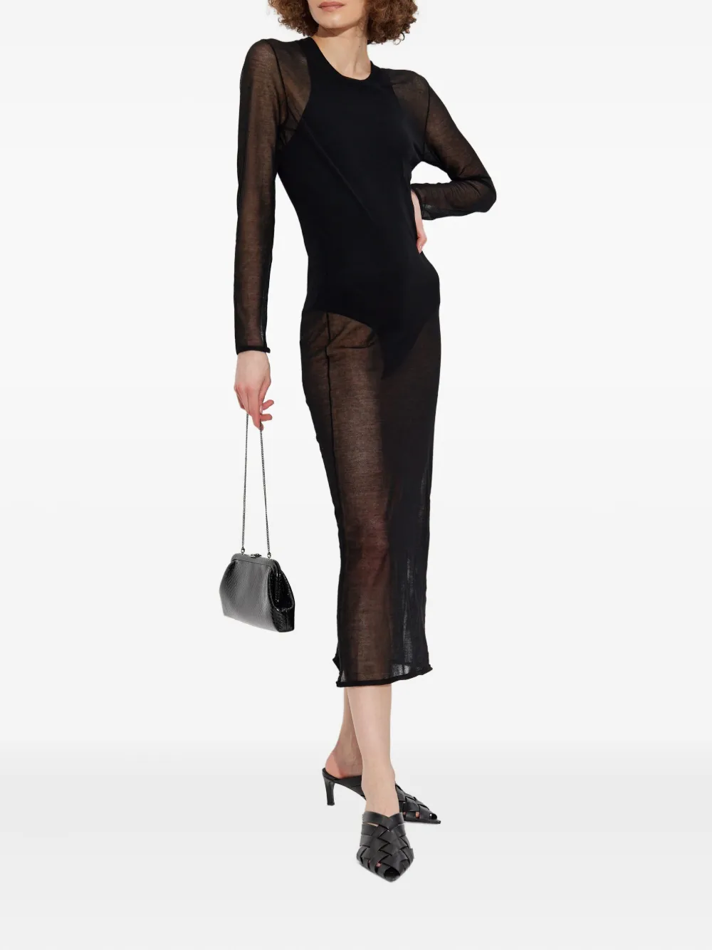 IRO Emala sheer-paneled dress Zwart