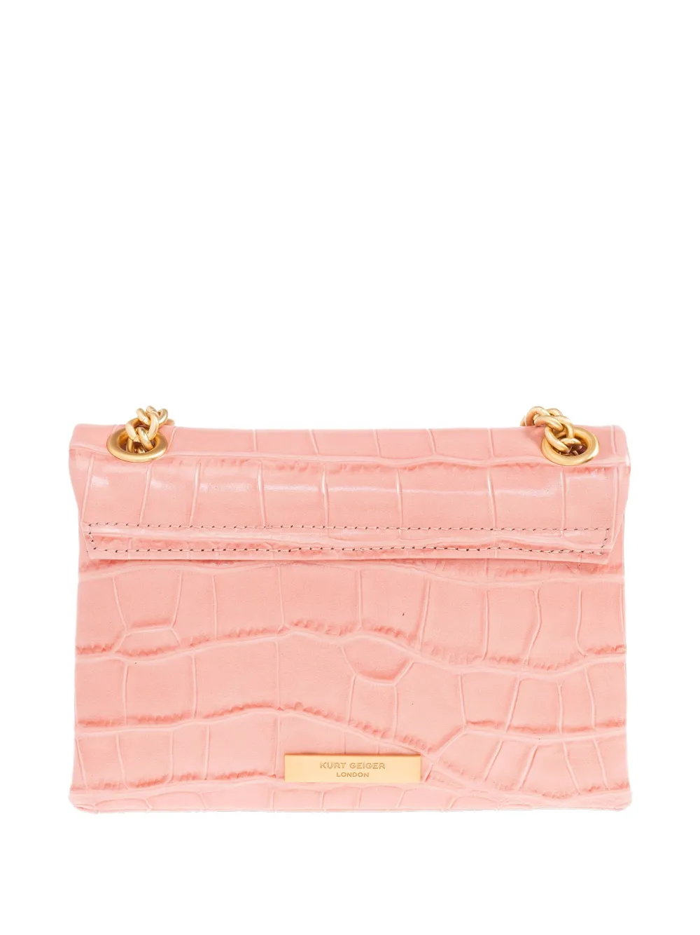Kurt Geiger Mini Kensington Crocodile-effect Chain-strap Shoulder Bag In Pink
