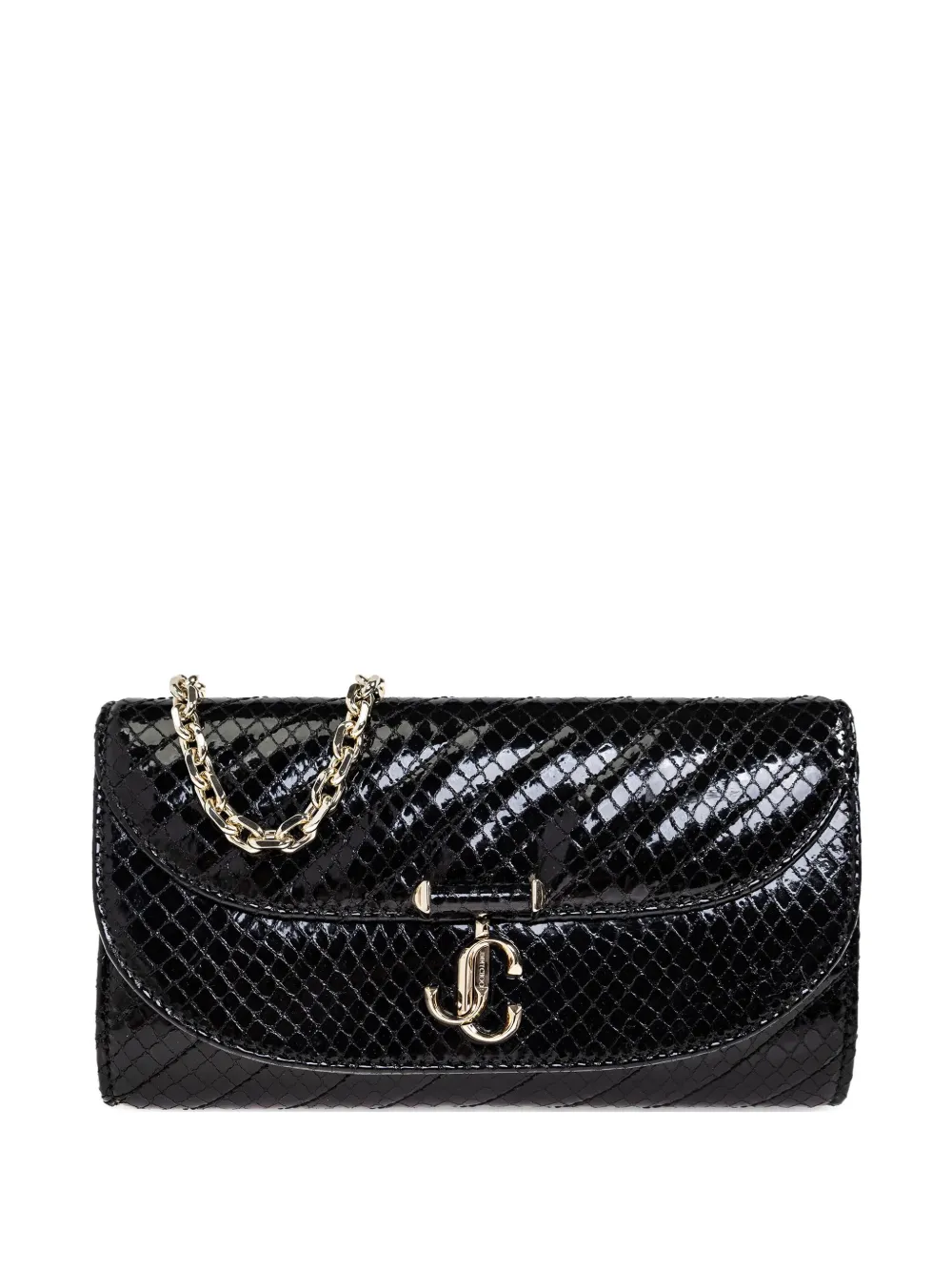 Jimmy Choo Curve Chain Wallet In Black