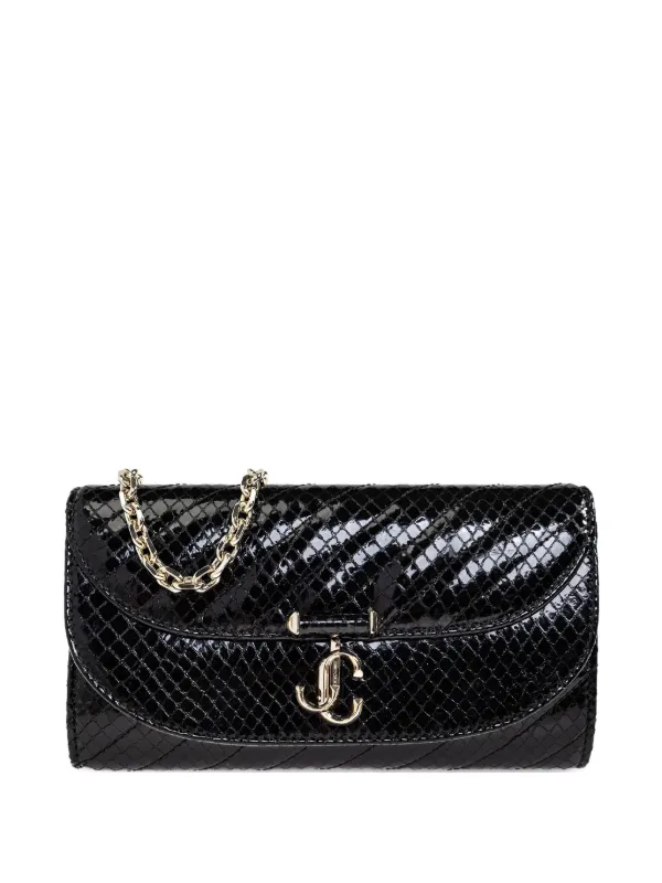JIMMY CHOO Avenue Curve Wallet Chain キルティングクラッチBag Avenue Curve Wallet Chain |Shiny Gold Quilted Metallic