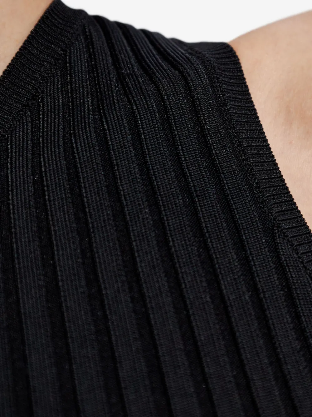 IRO Kellie one-shoulder ribbed midi dress Zwart