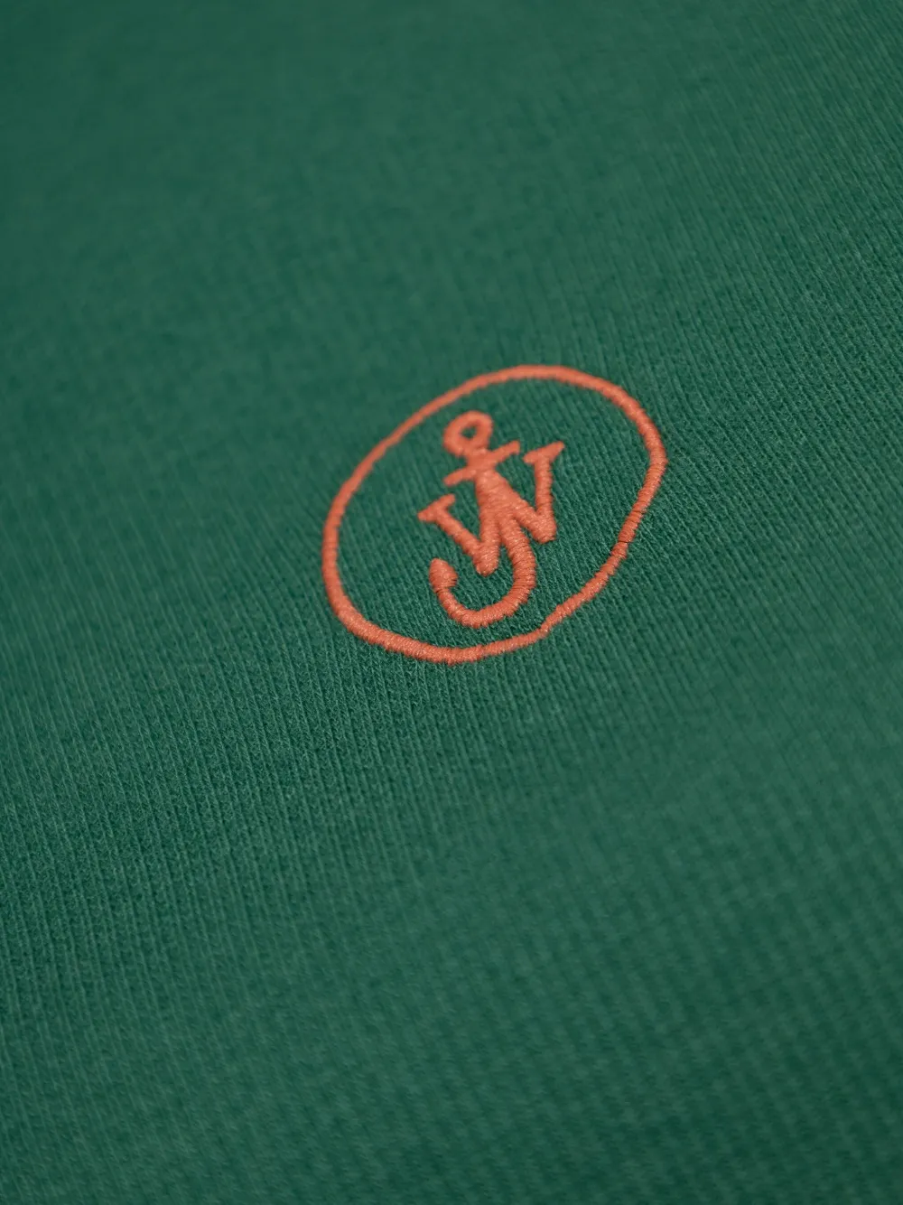 JW Anderson logo-embroidered ribbed top Groen