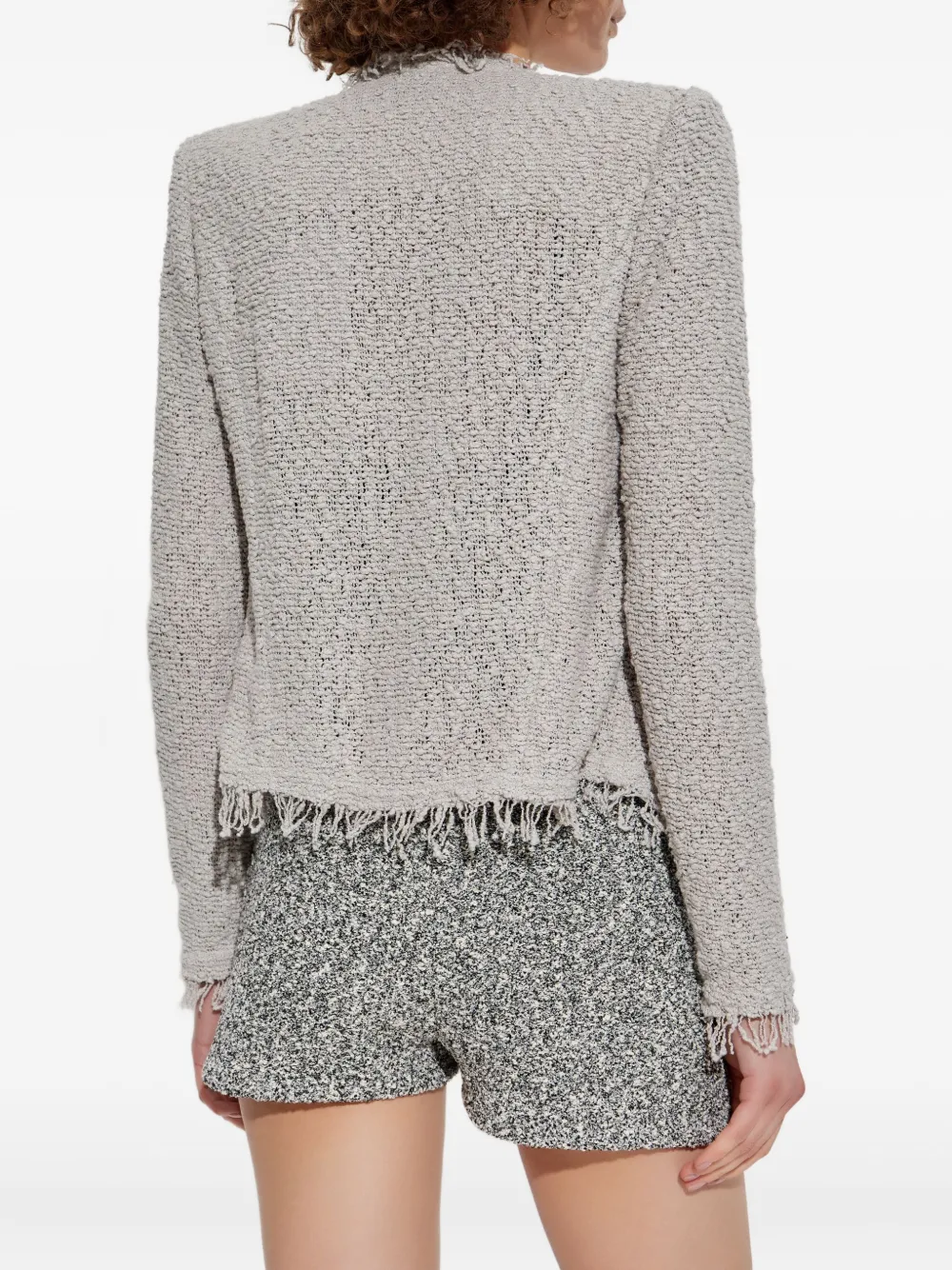 IRO frayed tweed jacket Grijs