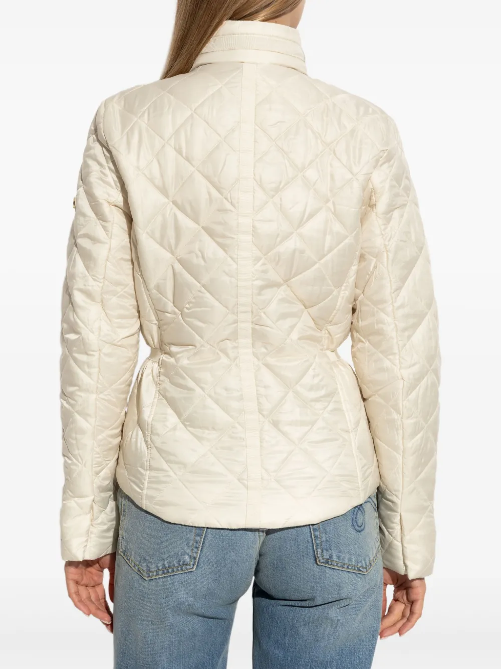 Michael Kors quilted belted jacket Beige
