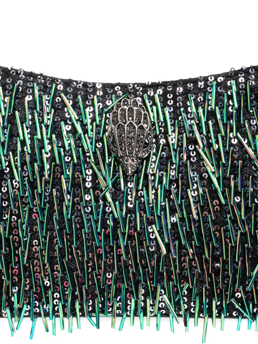 Kurt Geiger London Bond sequin-embellished fringe shoulder bag Groen