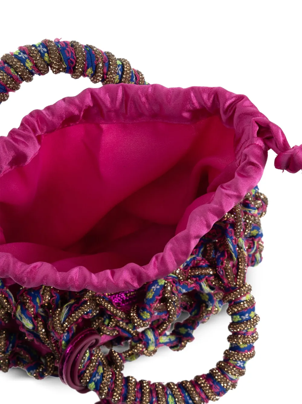 Kurt Geiger Macrame Small Tote Bag In Pink