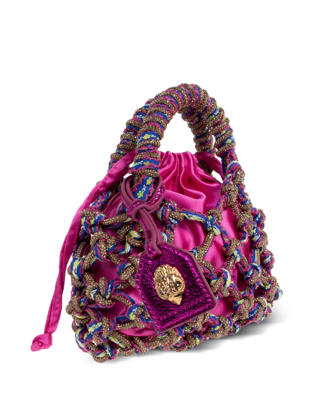 Kurt Geiger Macrame Small Tote Bag In Pink