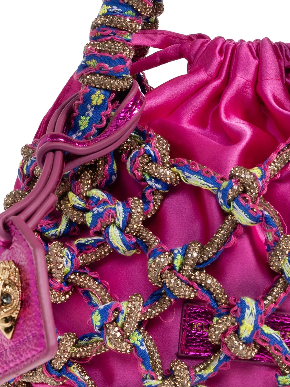 Kurt Geiger Macrame Small Tote Bag In Pink