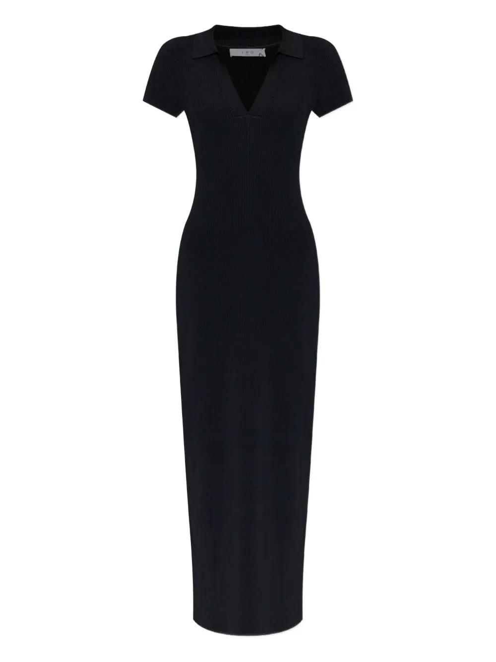 IRO Kamelia ribbed polo-shirt dress Zwart