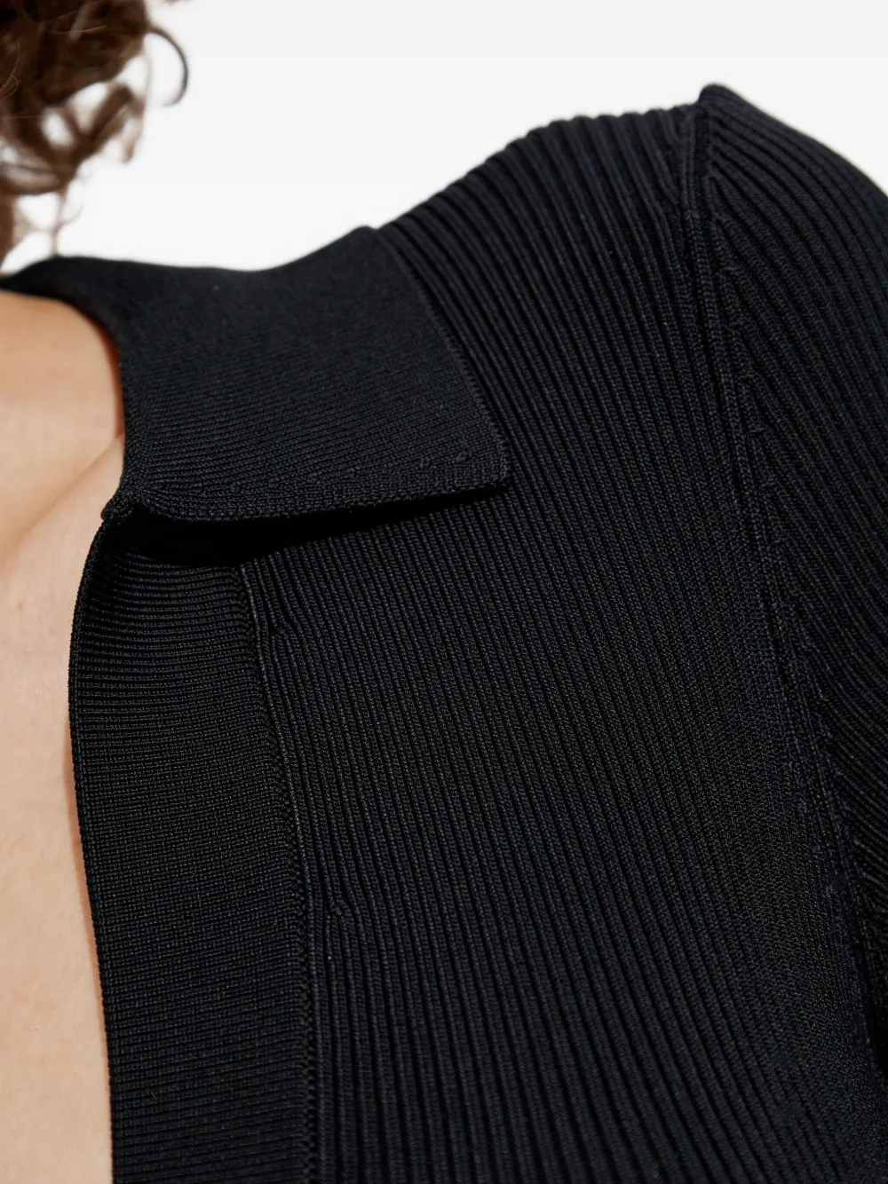 IRO Kamelia ribbed polo-shirt dress Zwart
