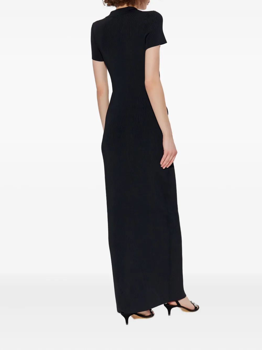 IRO Kamelia ribbed polo-shirt dress Zwart