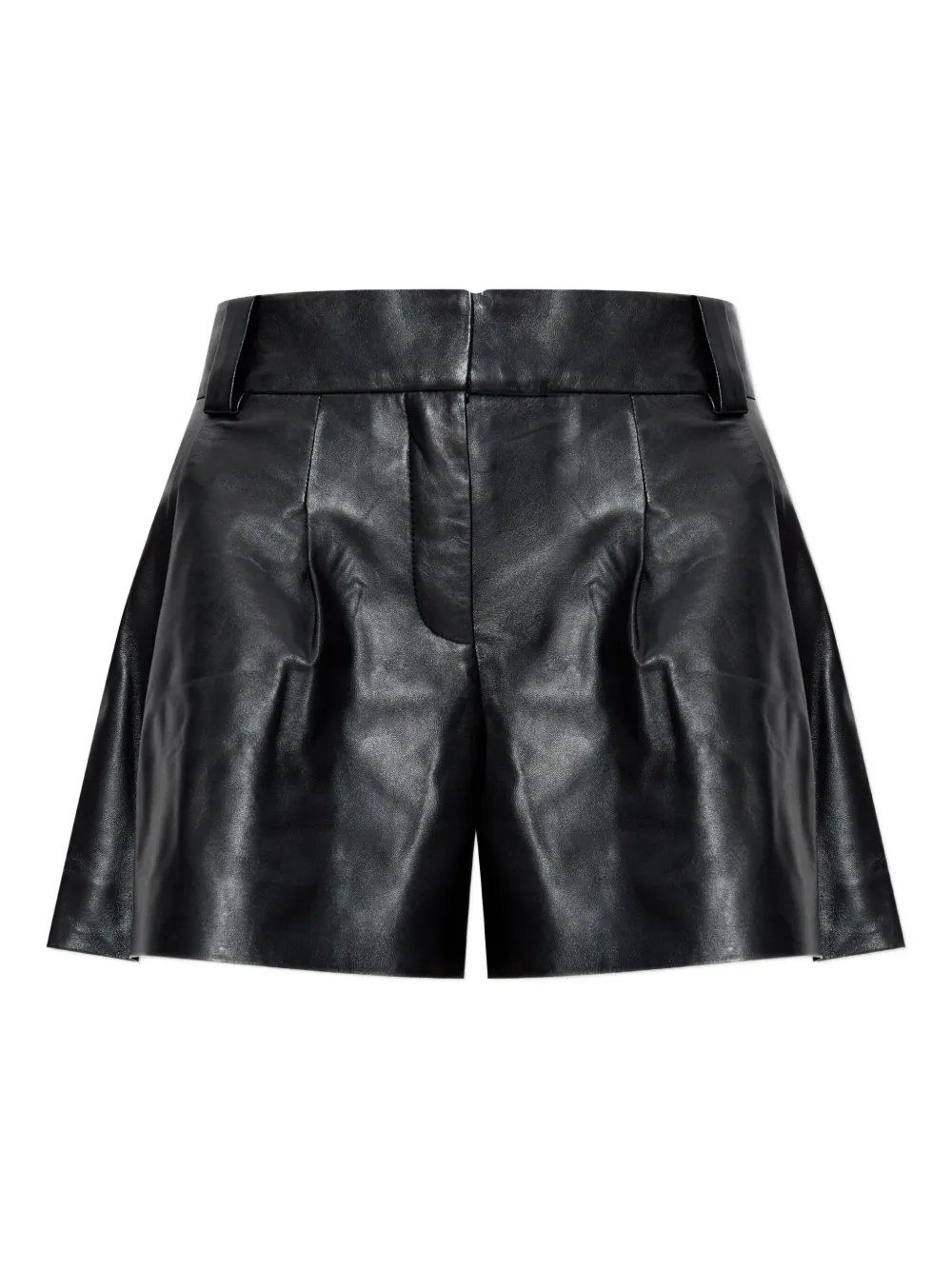 IRO Periz pleated leather shorts Zwart