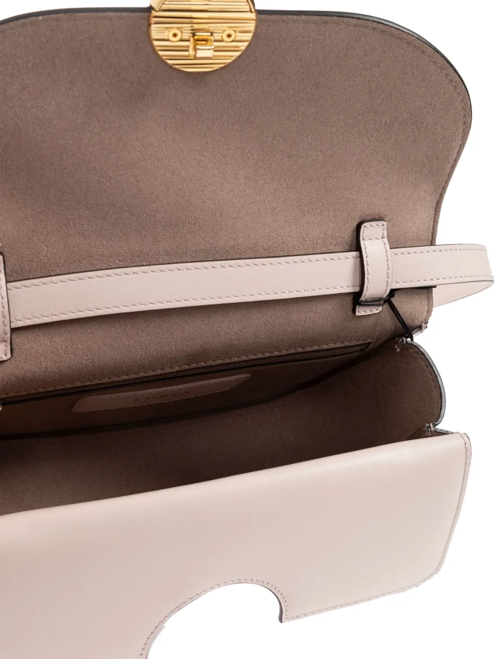 Furla Sfera kleine leren crossbodytas met reliëf Beige