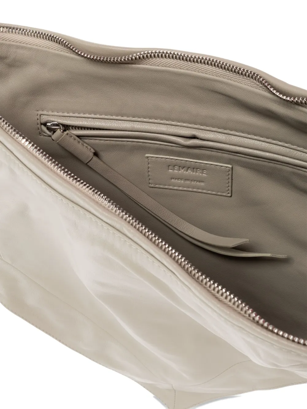 LEMAIRE Scarf leather shoulder bag Beige