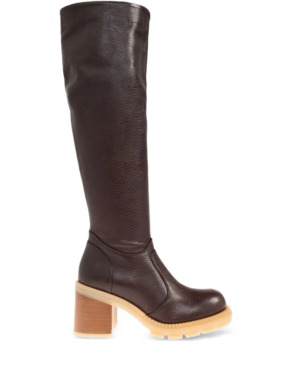 AGL 85mm leather boots Brown