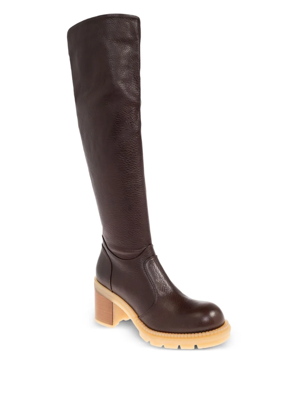 AGL 85mm leather boots Brown