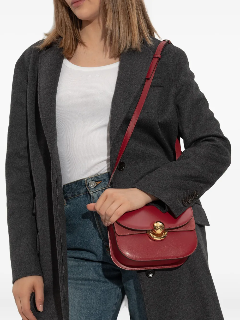 Furla Sfera leren schoudertas - Rood