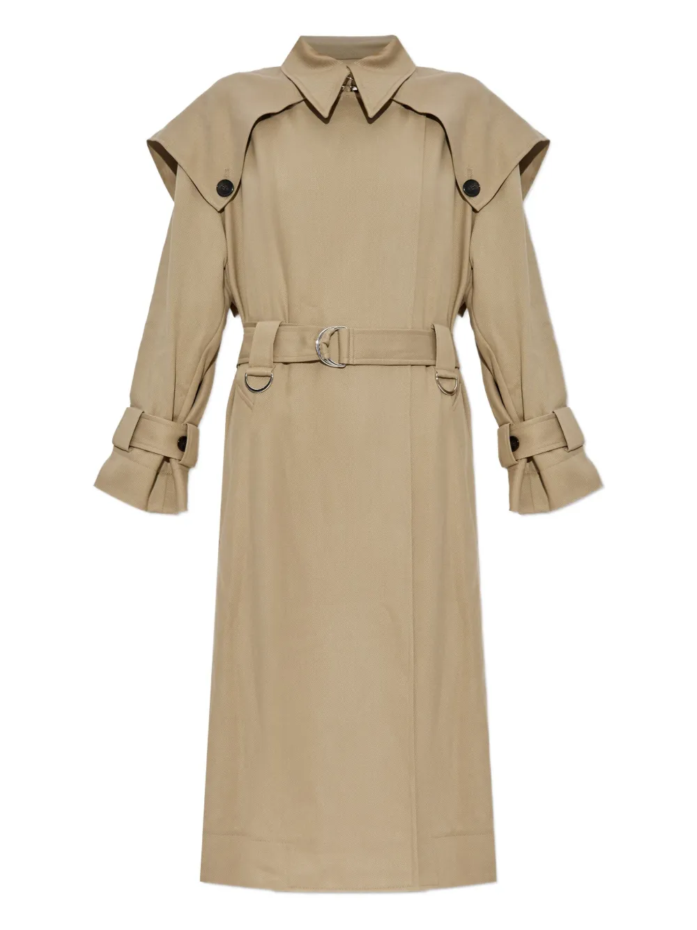 IRO cape-collar belted trench coat Beige