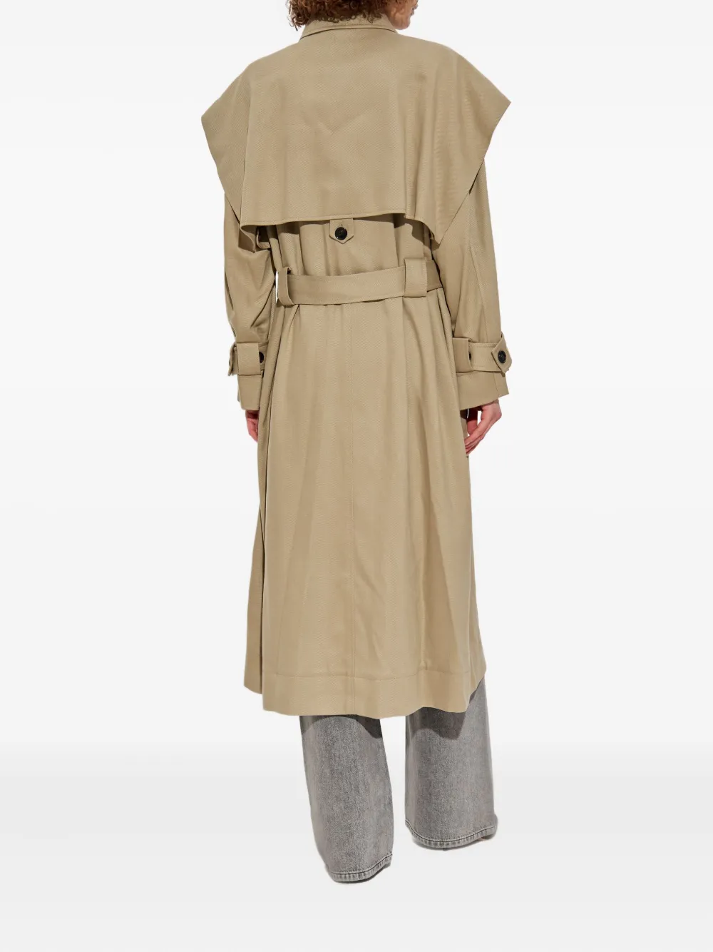 IRO cape-collar belted trench coat Beige