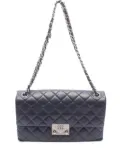 CHANEL Pre-Owned 2015-2016 CC Quilted Lambskin Pushlock Single Flap shoulder bag - Blue