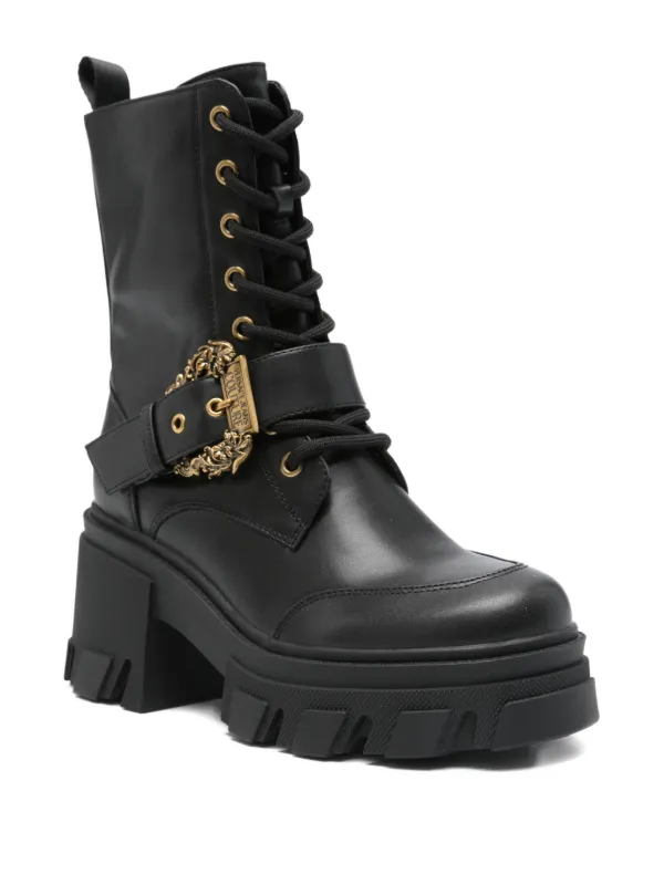 残り僅か！VERSACE JEANS コンバットブーツ レースアップブーツ Versace Jeans Couture レースアップ ブーツ | ブラック