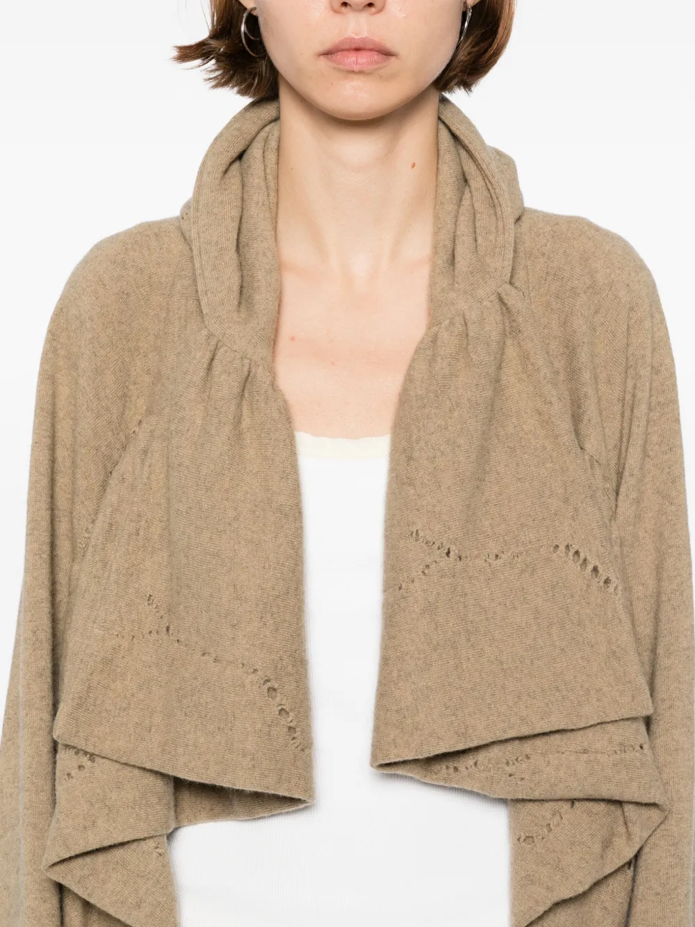 Yohji Yamamoto Hooded Cardigan In Neutral