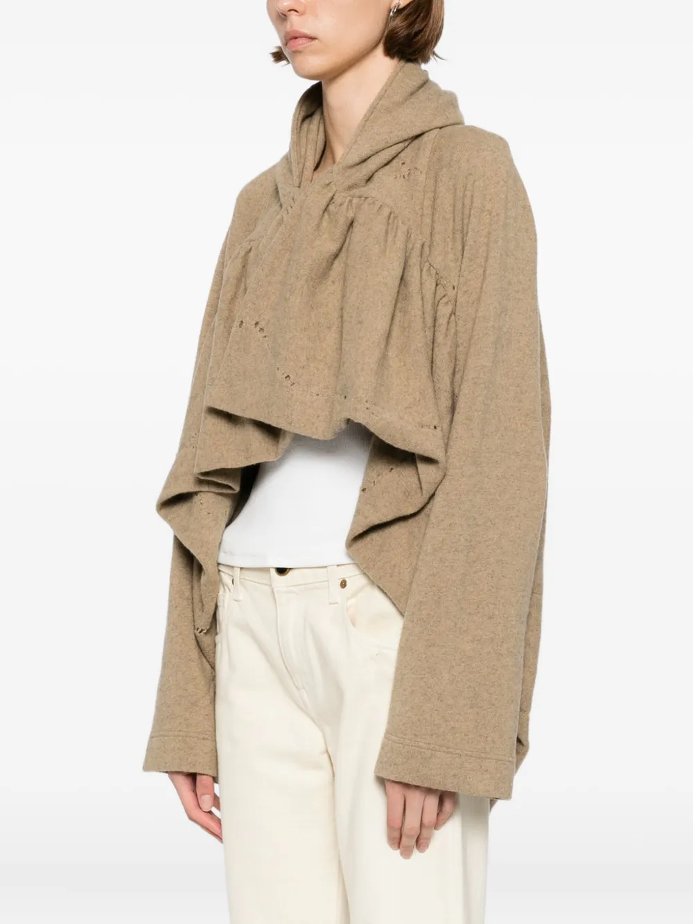 Yohji Yamamoto Hooded Cardigan In Neutral