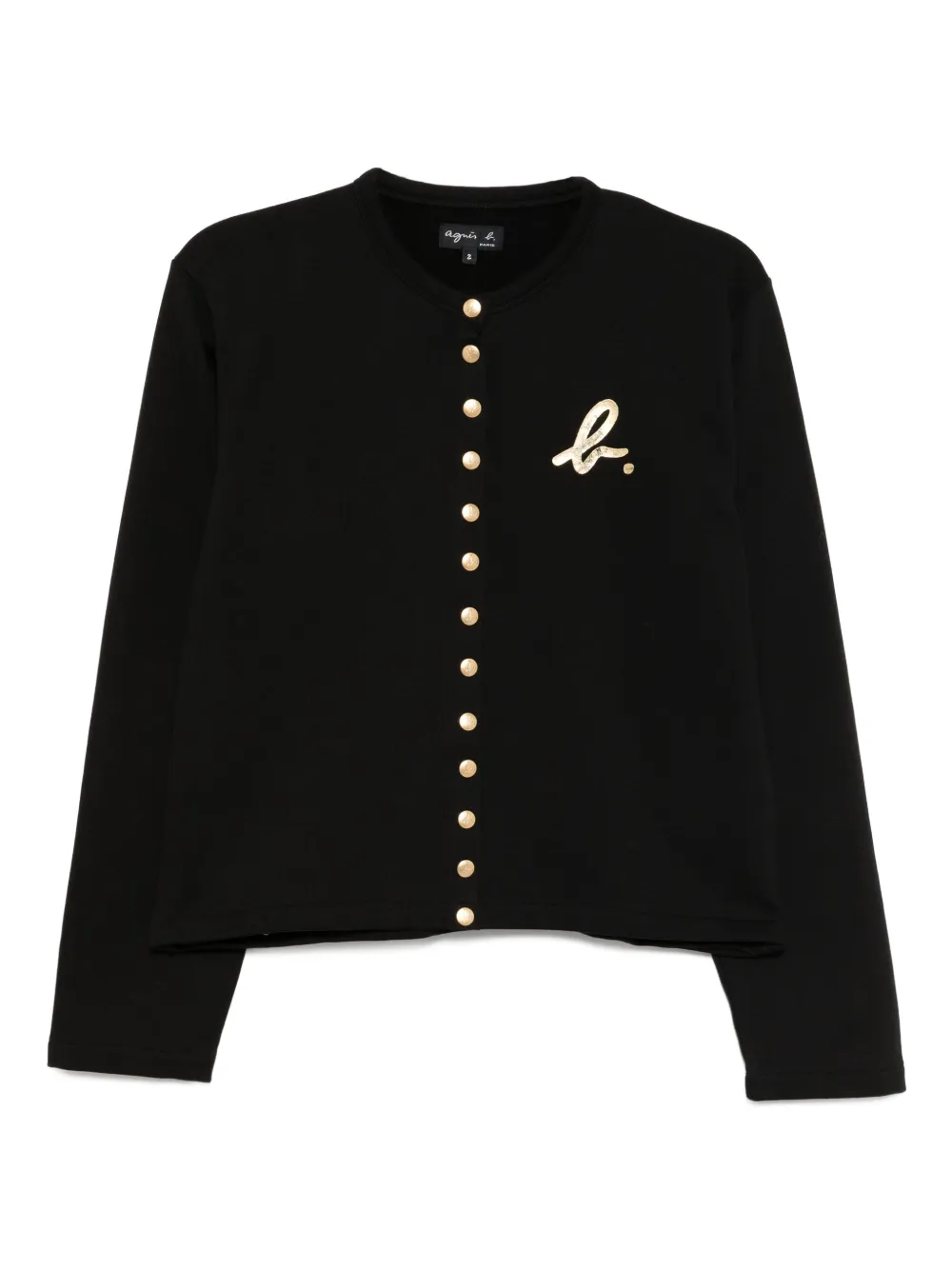 agnès b.  logo-printed cardigan | Black | Image 1